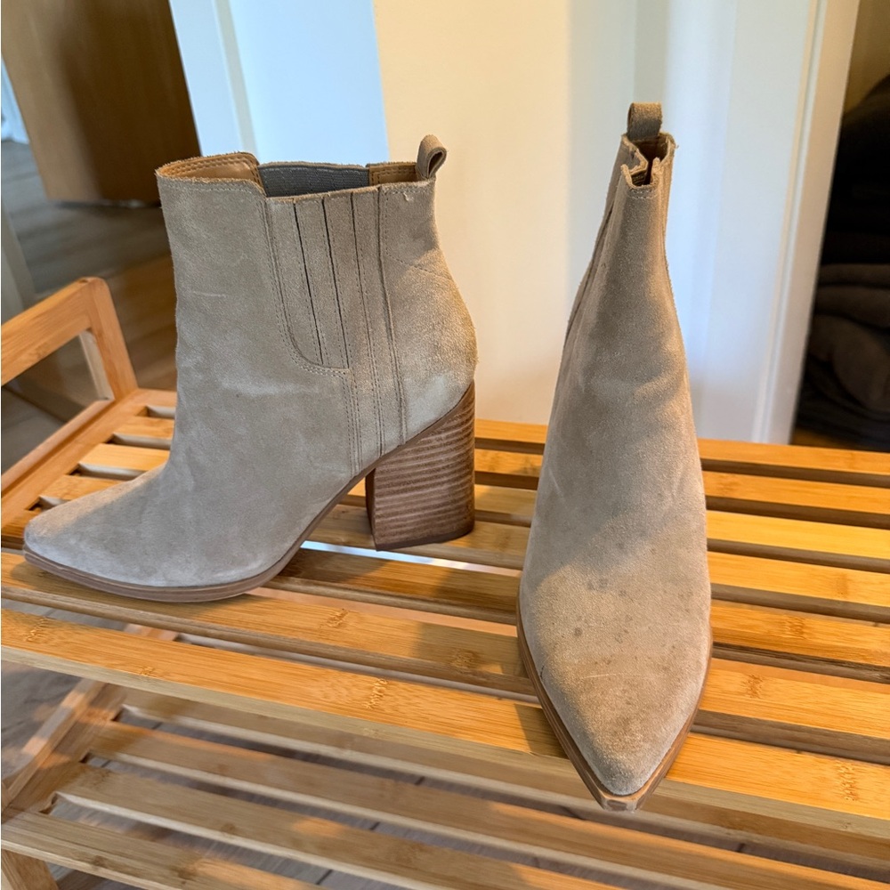 Marc Fisher Tan Suede Ankle Boots